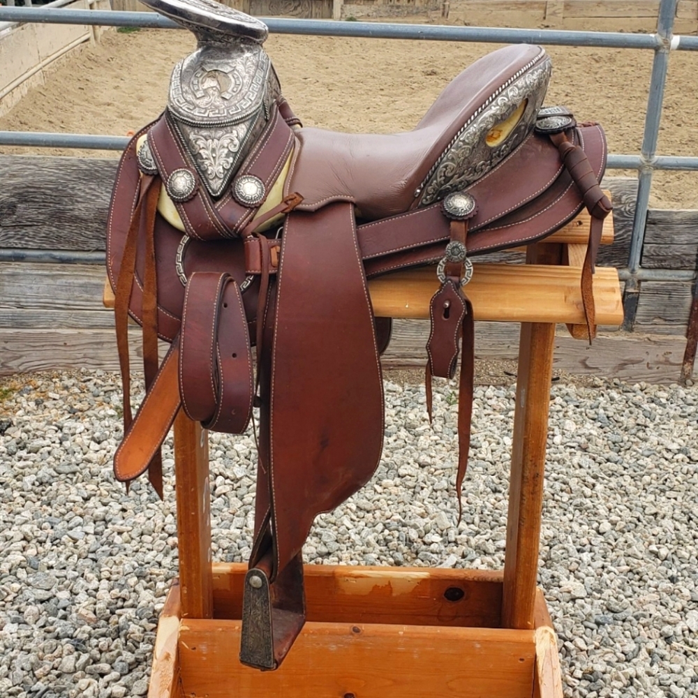 Two saddles size 15 silver and pita